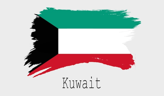 Kuwait flag on white background