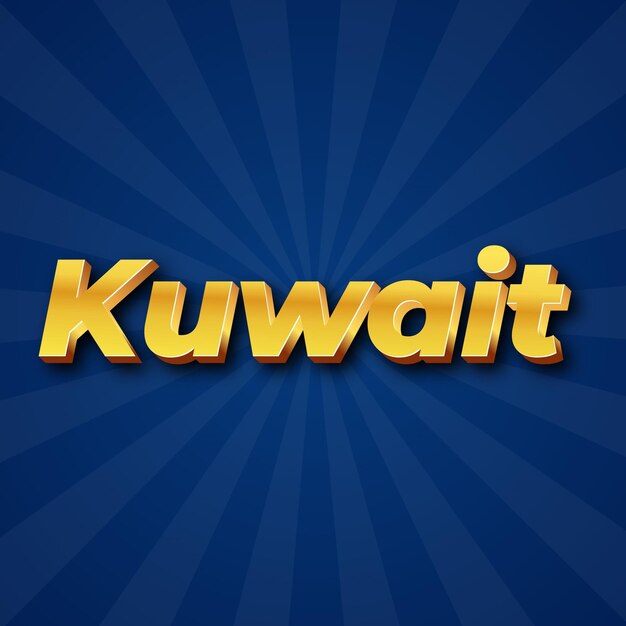 Kuwait text effect gold jpg attractive background card photo