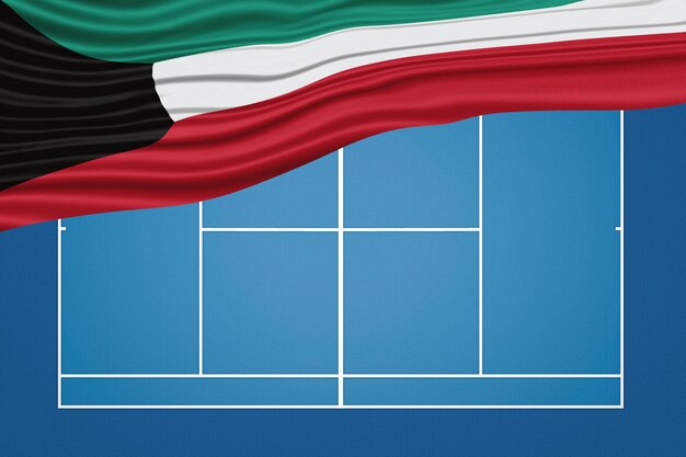 Kuwait Wavy Flag Tennis Court Harde baan