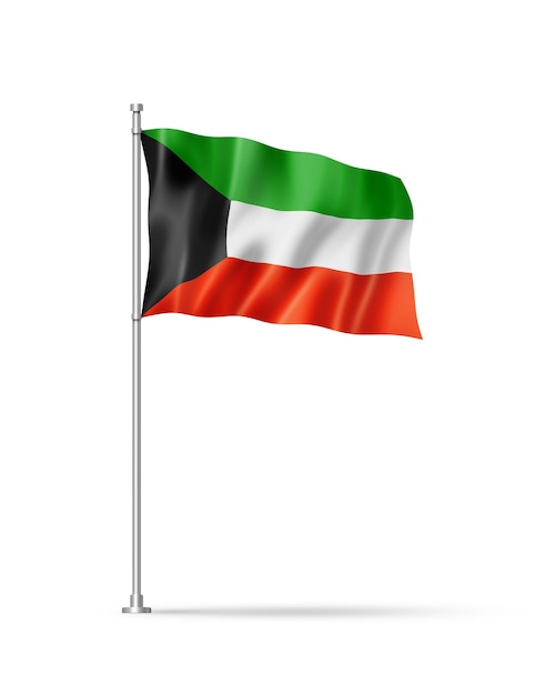 Kuwaiti flag isolated on white