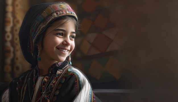 Kuwaiti girl illustration by generative AI