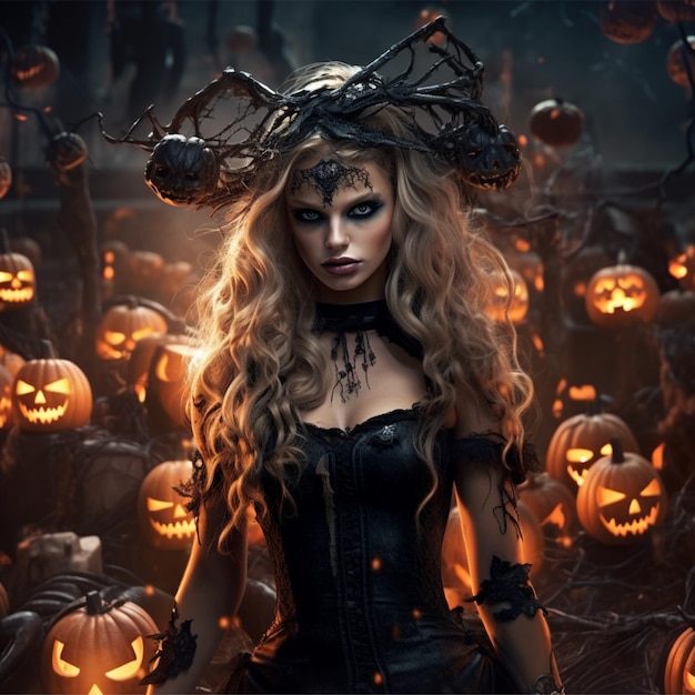 kwaadaardige Halloween-prinses Prinses en heks van de duisternis