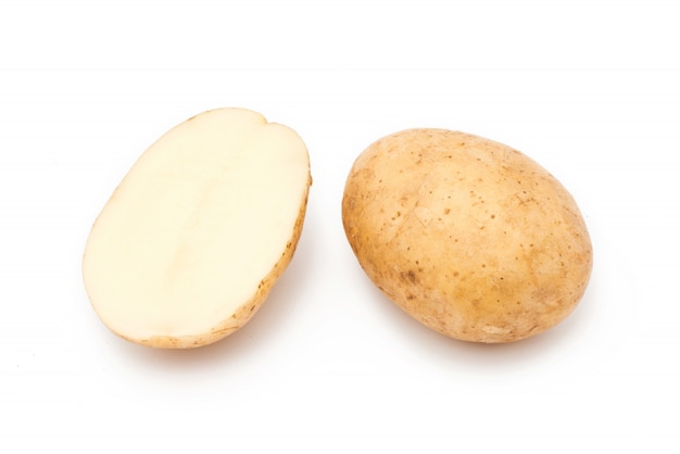 Kwaliteit van aardappelen Riviera. geïsoleerd op witte CHTERGRO