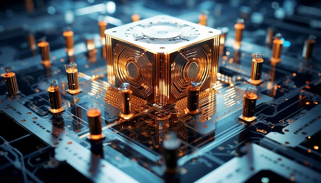 Foto kwantumcomputer futuristisch digitaal computerontwerp