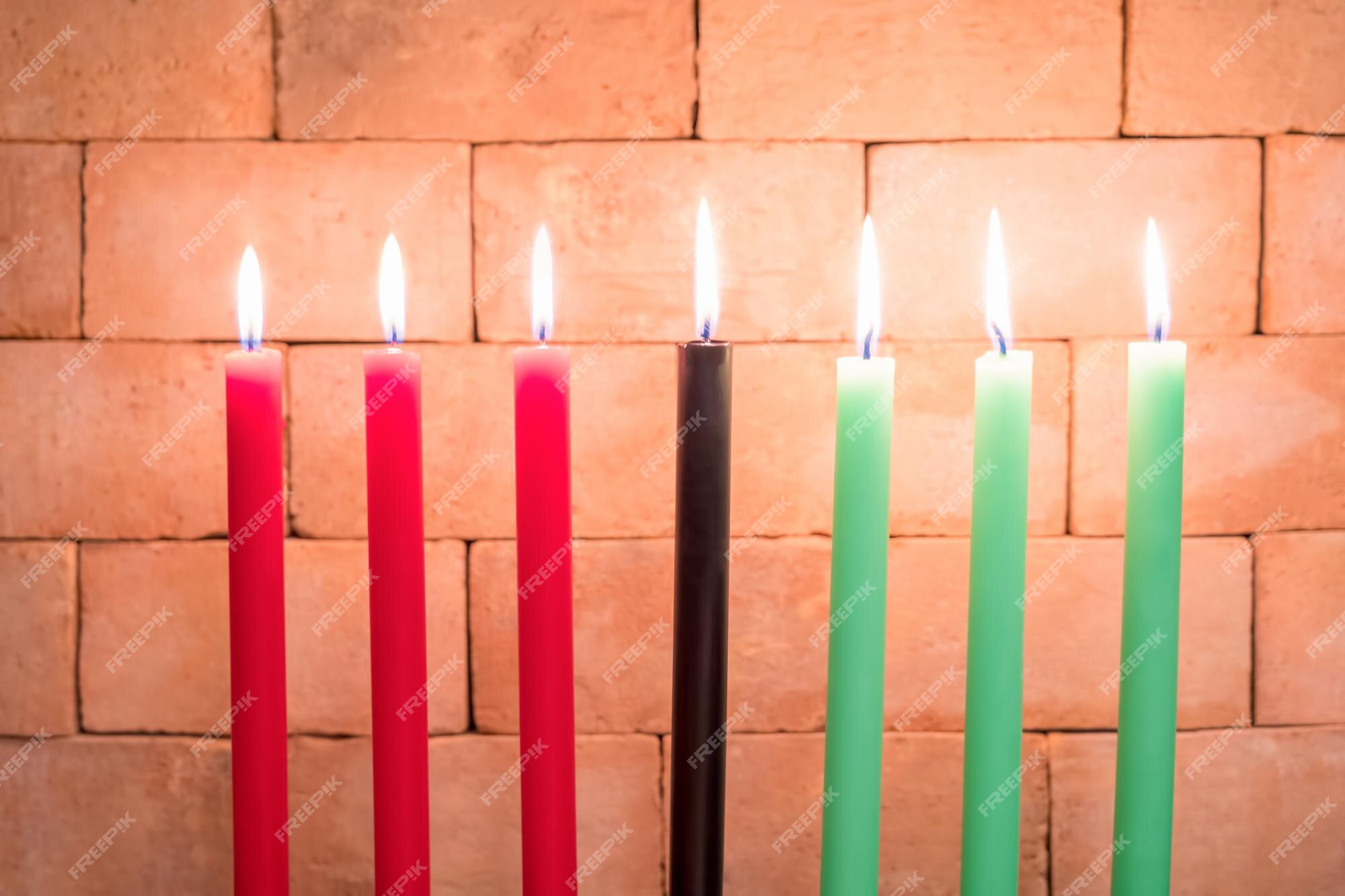 Premium Photo | Kwanzaa holiday concept with decorate seven ...