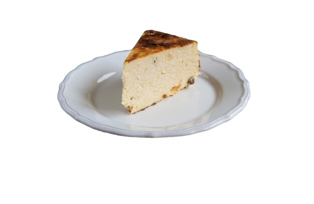 Kwark gebakken pudding in een rustieke geïsoleerde stijl