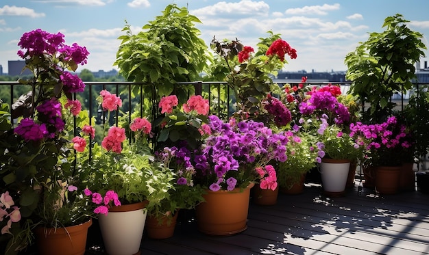 kweekplanten op het terrasterrastuin