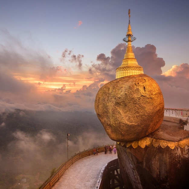 Kyaiktiyo Pagoda and Golden Rock at Dusk