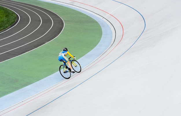 Kyiv, Ukraine, 2018-05-29. Professional cyclists ride the cycle track