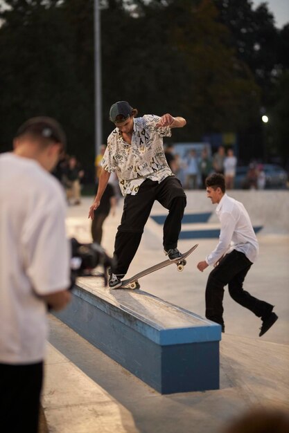 Kyiv ukraine september 12 2021 tricks on a skateboard\
skateboard