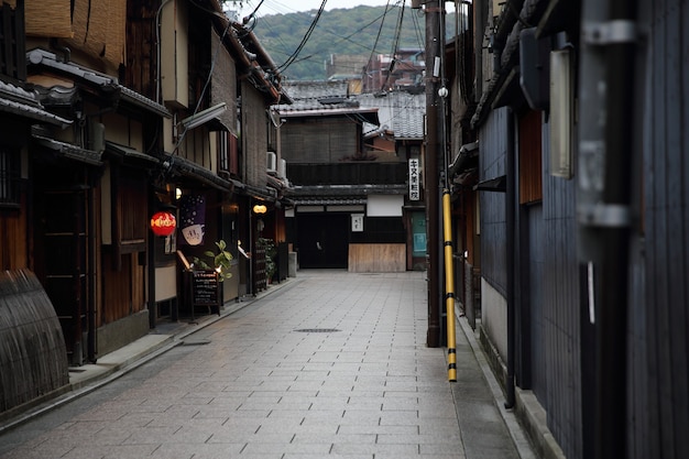 Kyoto, Japan - 4 juni 2016:Japanse oude binnenstad van Gion in Kyoto, Japan.