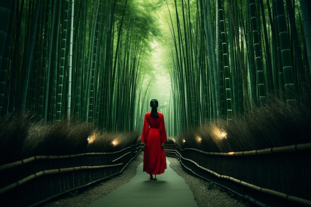 Photo kyoto japan at the bamboo forest