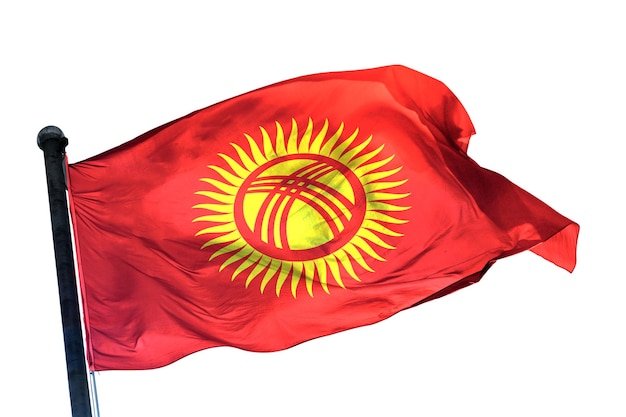 kyrgyzstan flag on a white background image