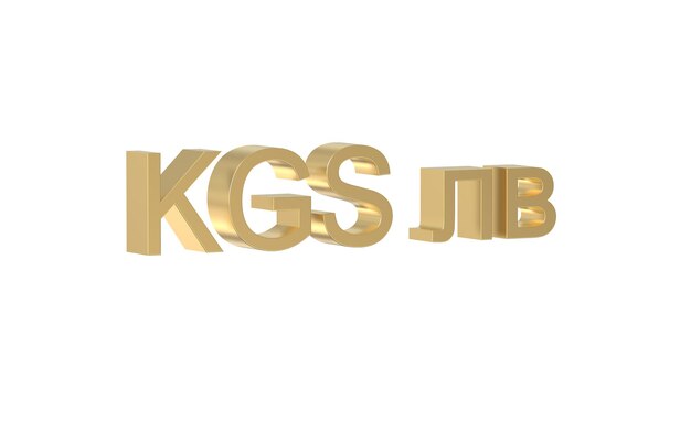 Kyrgyzstani Som Currency symbol of Kyrgyzstan in golden 3d