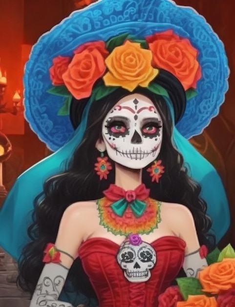 죽음의 날 엠블럼 HD가 된 만화 La Catrina