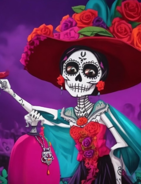 La catrina a cartoon that became a day of the dead emblem hd