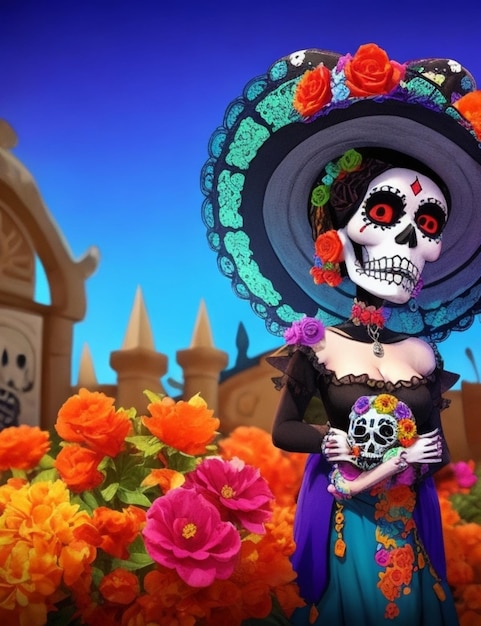 La catrina a cartoon that became a day of the dead emblem hd