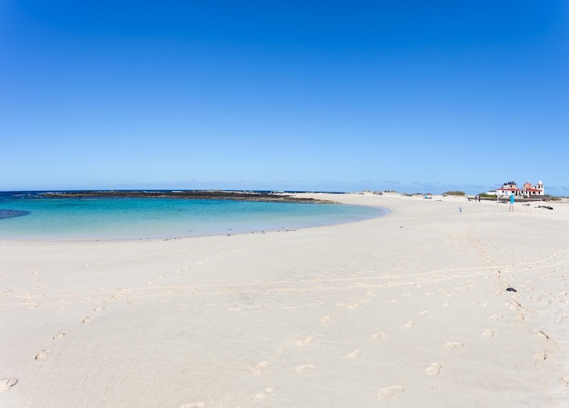 La Concha beach in the tourist town of El Cotillo, Fuerteventura