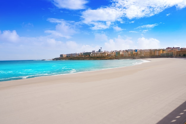 La Coruna Riazor beach in Galicia Spain