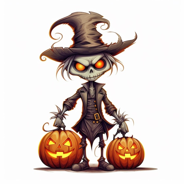 La Mour Anthropomorphic Super cute chibi Halloween skeleton