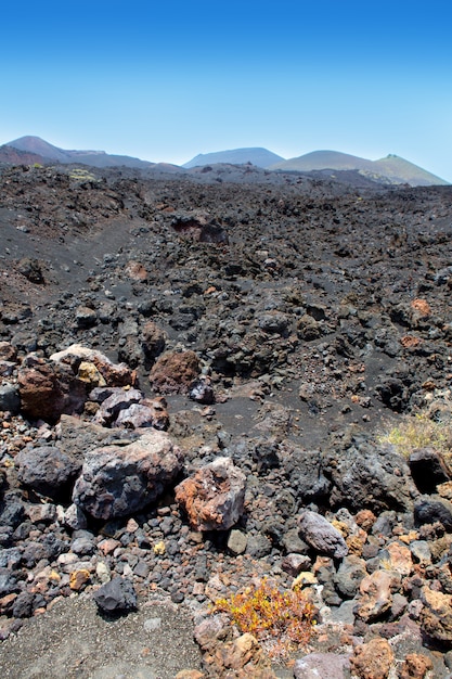 La Palma vulkanische lava zwarte stenen