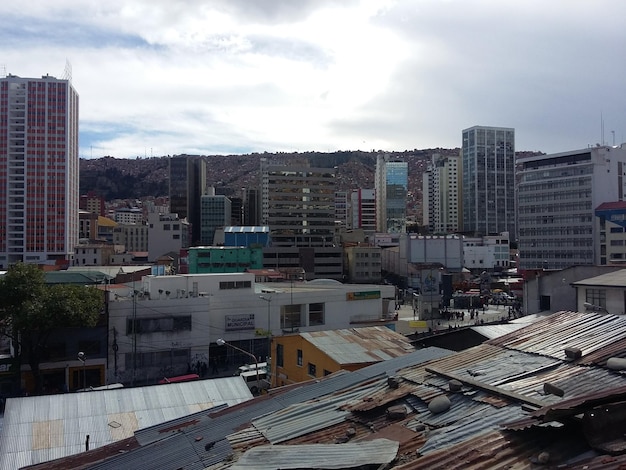 La Paz Bolivia 30 January 2017 View from a high point of the La Paz city in the valley