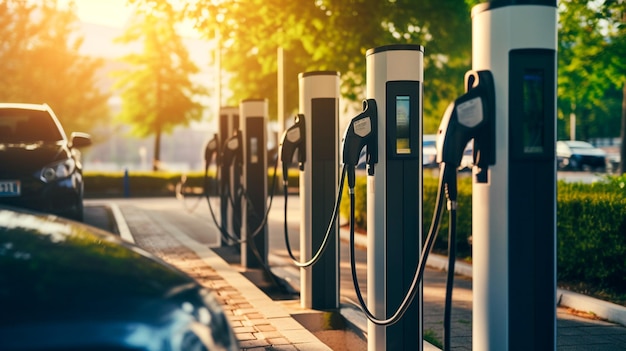 laadstation voor elektrische auto's in de stad