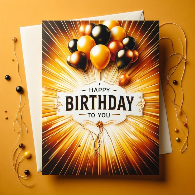 Foto laatste verjaardagskaart met oranje thema verbazingwekkend verjaardagskaartontwerp verjaardag wensen