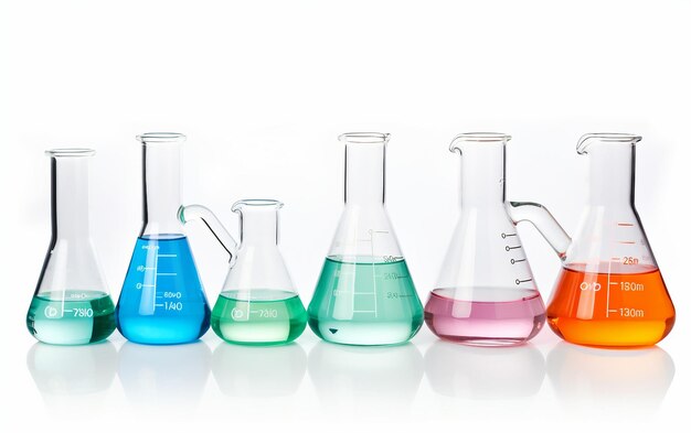 Lab Glass Snapshot on White Background