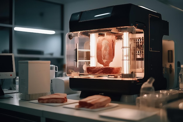 Lab grown meat concept AI