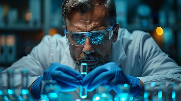 Lab Technician Working on a Pipe