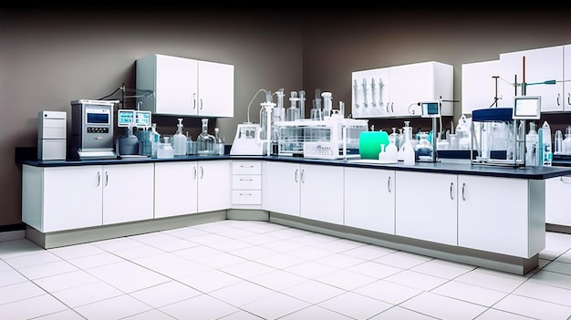 A lab with a large lab with a large number of machines and a large number of items on the wall.