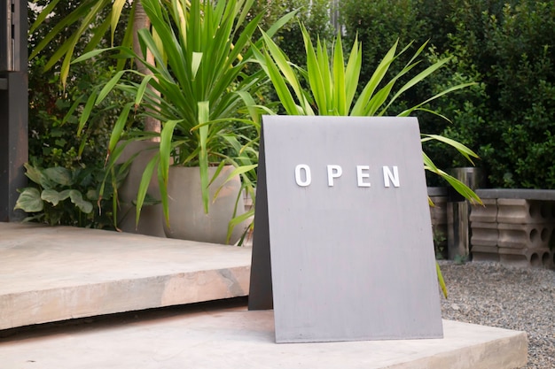 Label board outside at restaurant and coffee shop