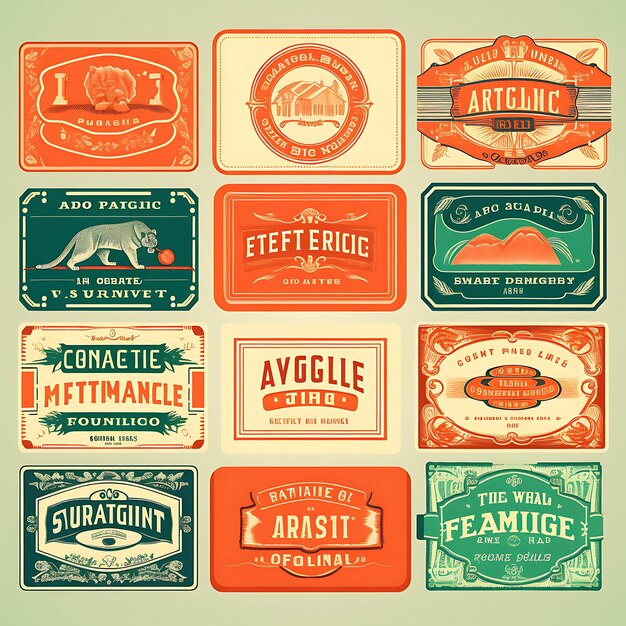 Photo label collection vintage branding and aesthetics with a creative exploring the allure vector graphic