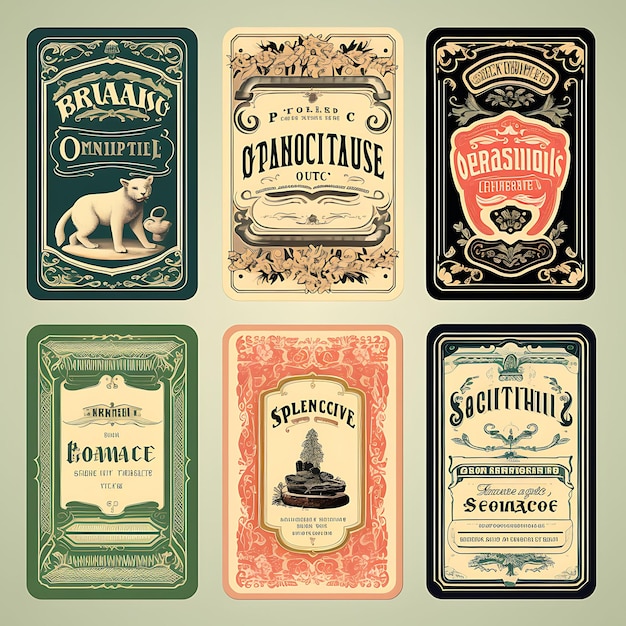 Photo label collection vintage branding and aesthetics with a creative exploring the allure vector graphic