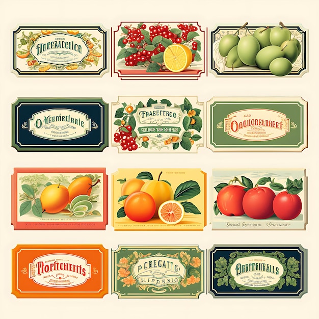 Label Collection Vintage Branding And Aesthetics With A Creative Exploring The Allure Vector Graphic