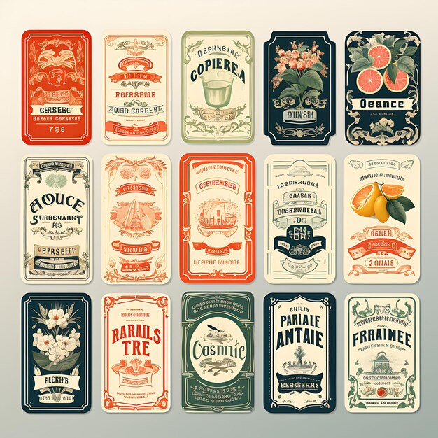 Photo label collection vintage branding and aesthetics with a creative exploring the allure vector graphic