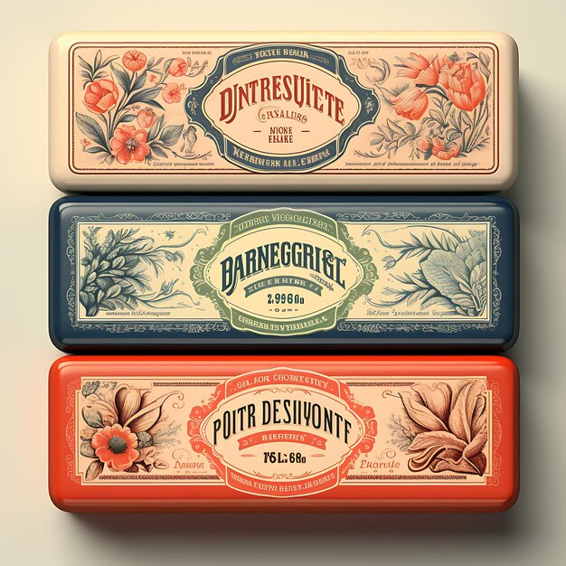 Label collection vintage branding and aesthetics with a creative exploring the allure vector graphic