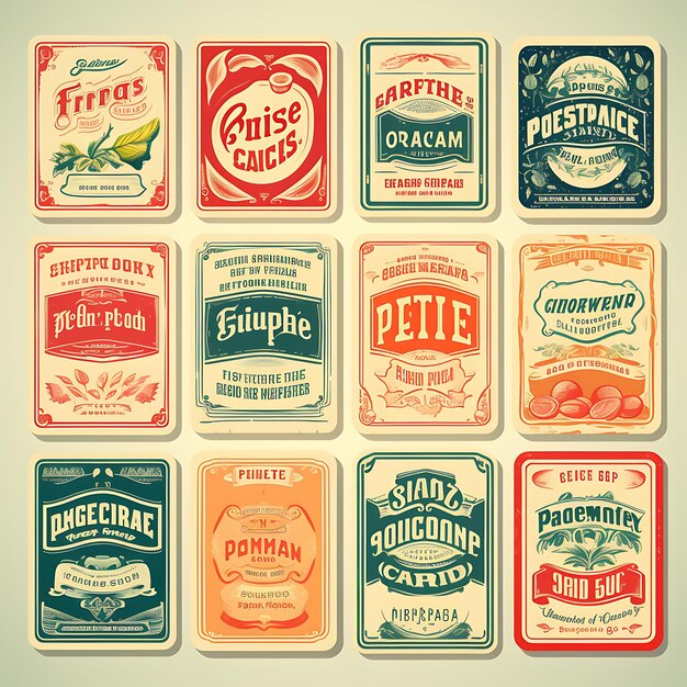 Label Collection Vintage Branding And Aesthetics With A Creative Exploring The Allure Vector Graphic