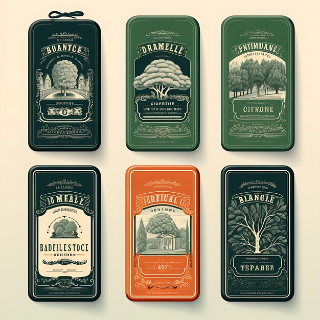 Photo label collection vintage branding and aesthetics with a creative exploring the allure