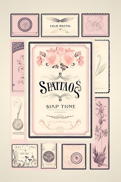 Label designs vintage inspired vector and creative packaging posters with an antique and retro style