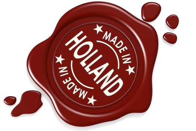 Photo label seal of made in holland