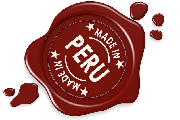 Foto sigillo di etichetta di made in perù