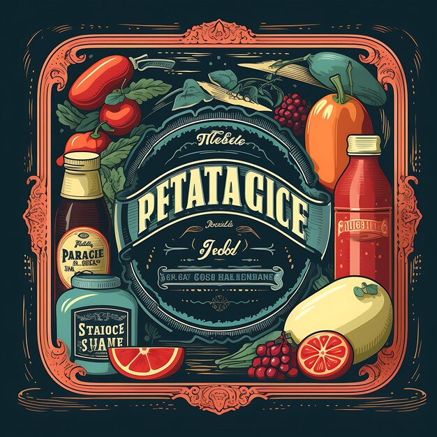 Photo labels design vintage style vector with illustration art offer distinctive brand identity