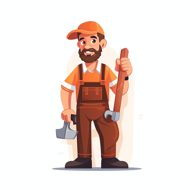 labor character illustration vector on white background