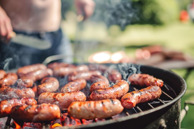 Foto barbecue e giochi per la festa del lavoro