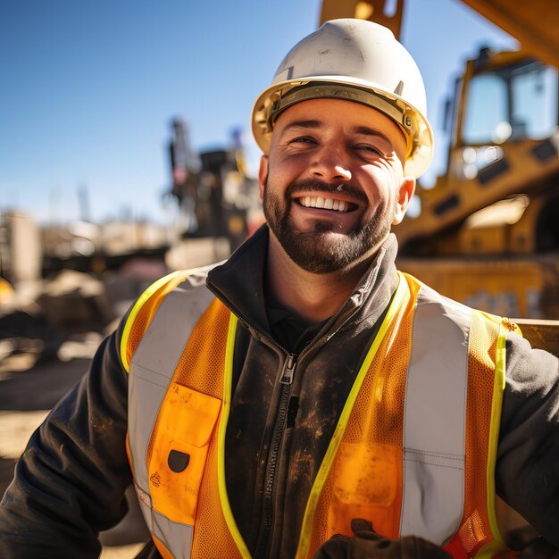 Photo labor day celebration happy construction worker