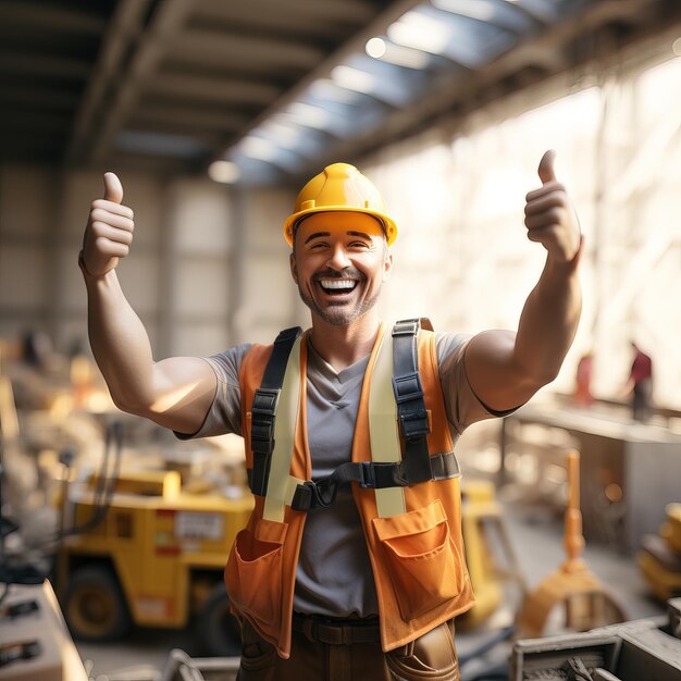 Foto celebrazione della festa del lavoro operaio edile felice