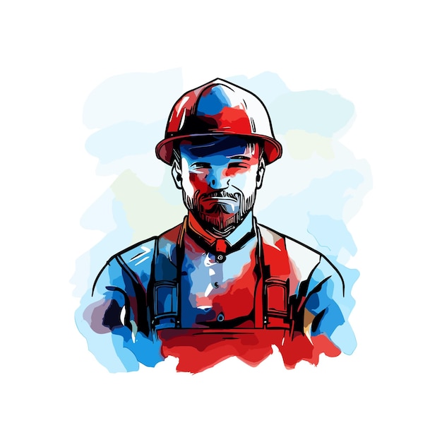 Labor Day Celebration Watercolor Illustration of Workers039 Contributions Generative AI