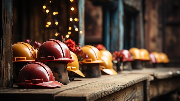 Празднование дня труда Рабочий шлем различные инструменты для рабочего